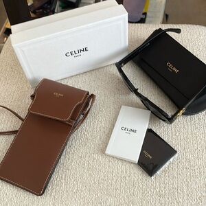 Celine Brown Leather Accessories Set